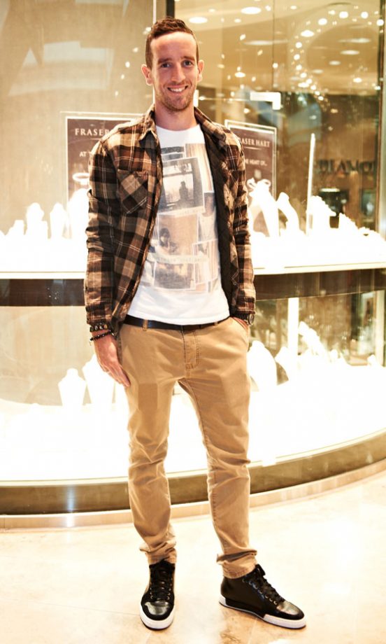 Matthew Judge Wearing A Zara Shirt Jacket With Leather Nike's