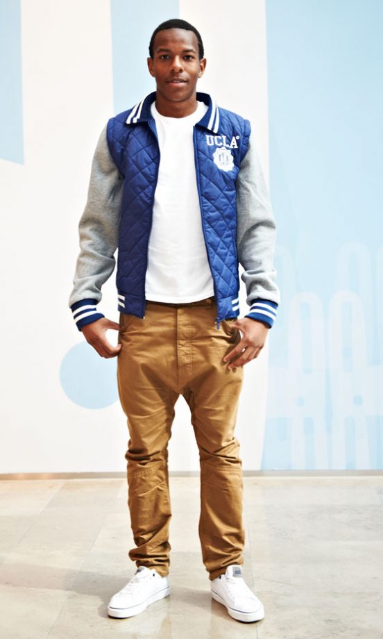 Jason Dobbs Wearing His Brand new Footasylum Varsity Jacket With Topman Trousers