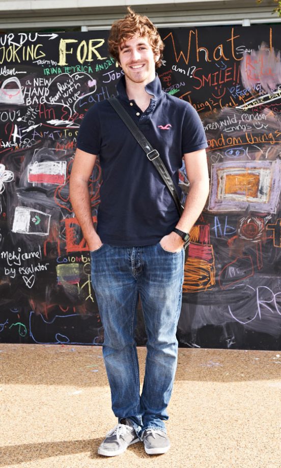 Martin Bailey Wearing A Hollister Polo Shirt And Base London Shoes