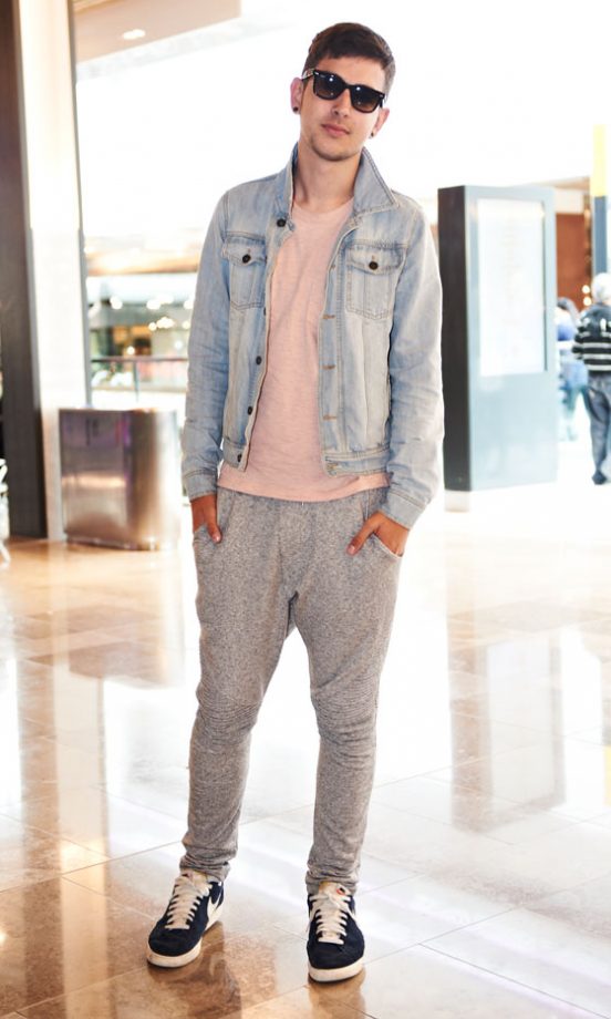 Lloyd Pursall Wearing H&M Joggers With Ray-Ban Sunnies And A Topman Denim Jacket