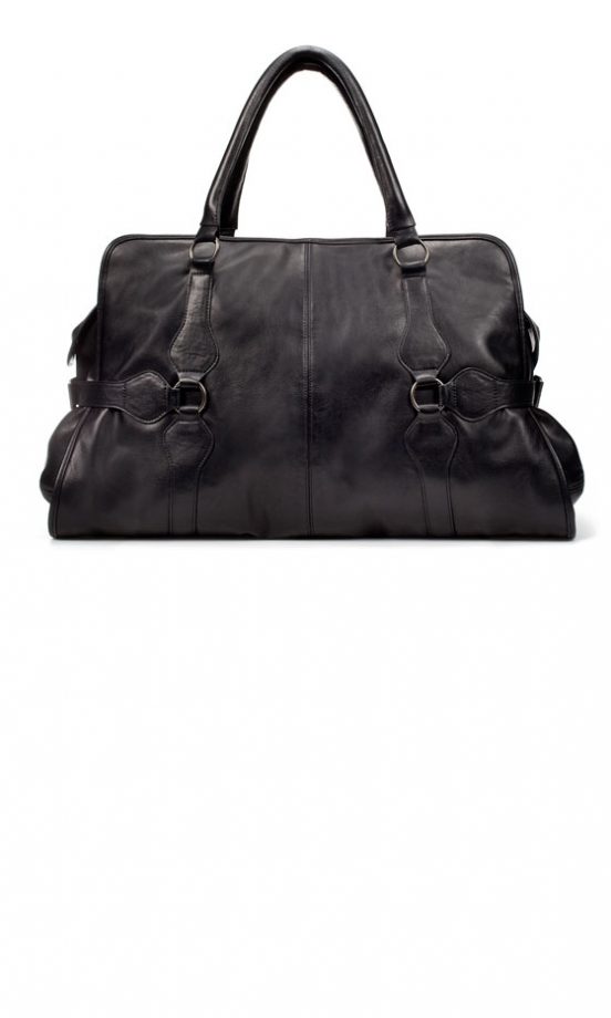 Zara Black Leather Holdall, £49.99