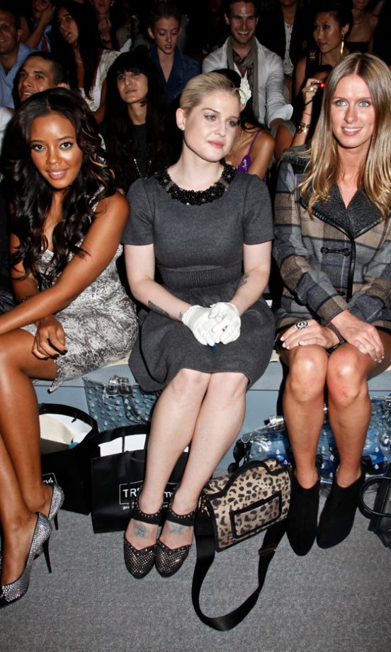 Angela Simmons, Kelly Osbourne And Nicky Hilton At The Charlotte Ronson Spring/Summer 2012 Fashion Show