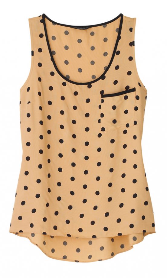 Dorothy Perkins Cream/Black Spot Pocket Vest Top, £22