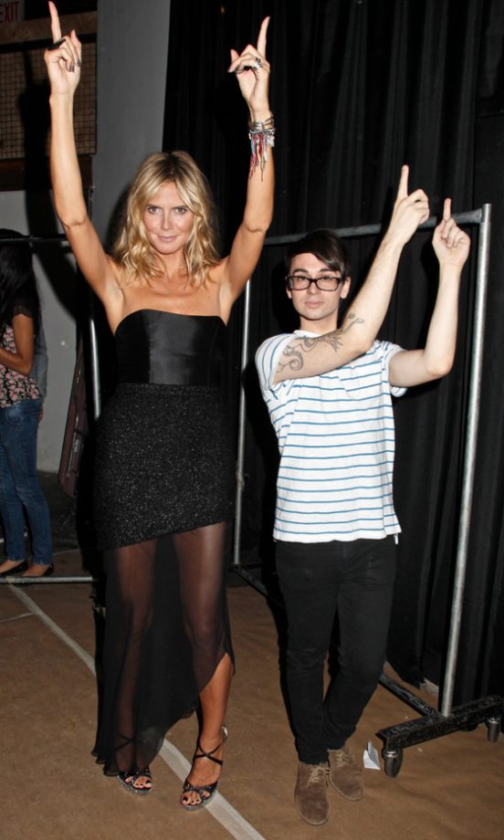 Heidi Klum And Christian Siriano Backstage At New York Fashion Week SS12