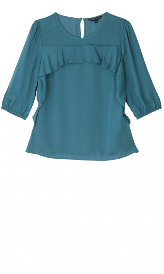 Limited Collection At Marks And Spencer 3/4 Sleeve Frill Front Top, £29.50