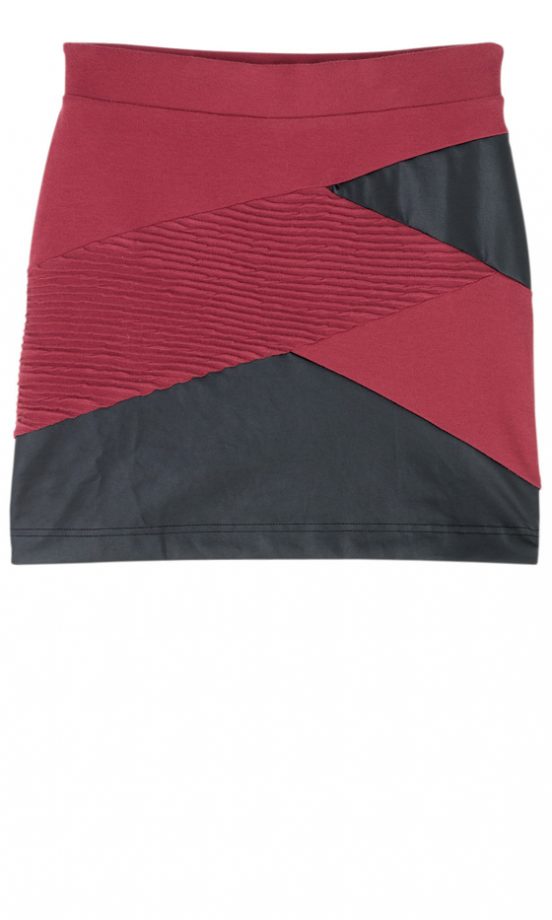 Miss Selfridge Red PU Panel Mini Skirt, £22