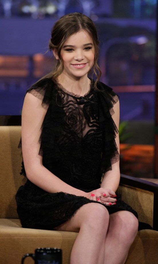 Hailee Steinfeld In Black Ruffles On The Tonight Show With Jay Leno, February 2011
