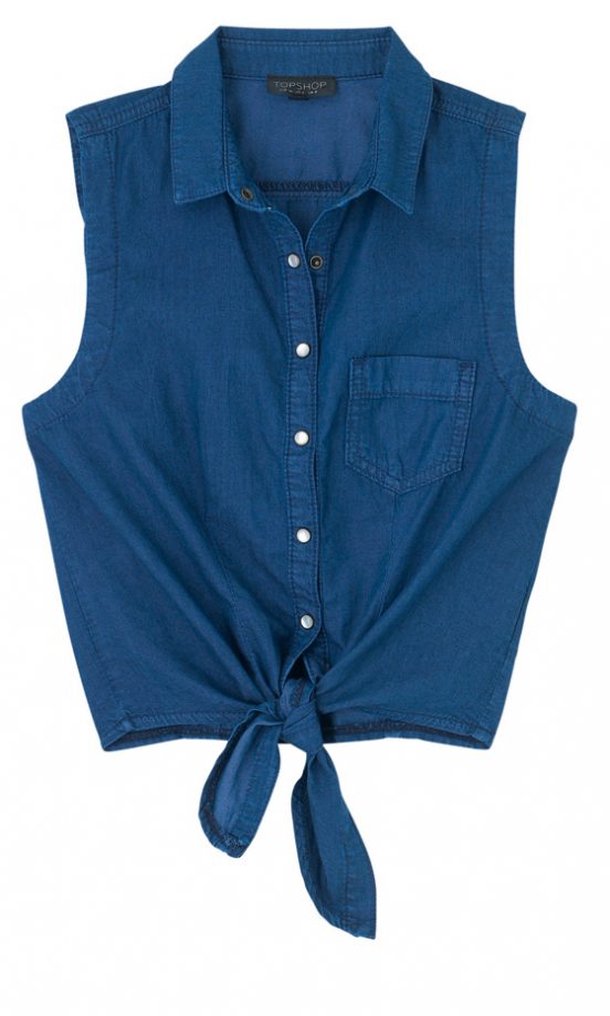 Topshop Denim Tie Front Shirt, £25