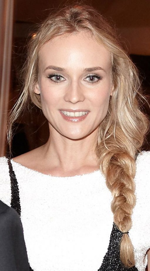 Diane Kruger Wears A Fabulous Side Plaited Hairstyle In Italy, 2011