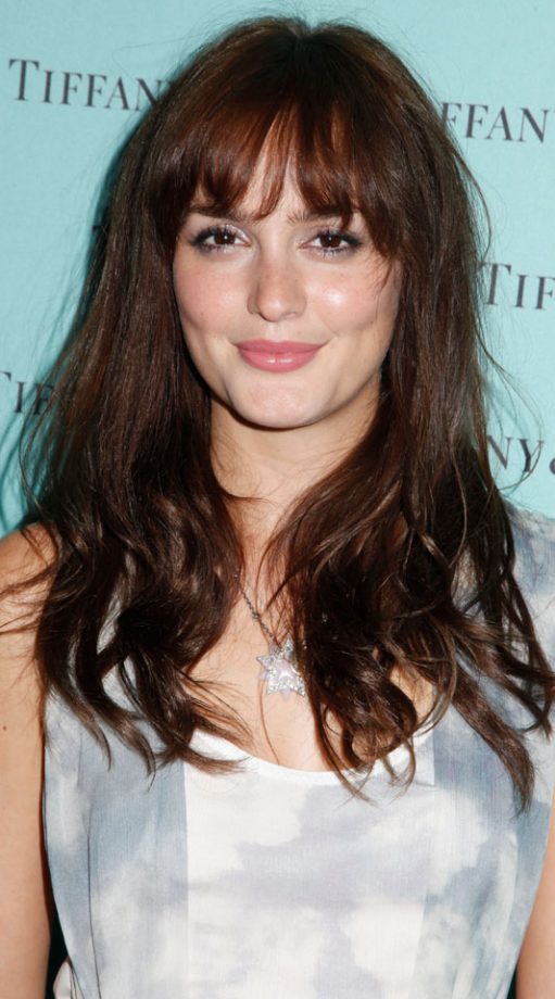 Leighton Meester Goes For A Choppy Fringe Hairstyle At Fashion's Night Out, 2011