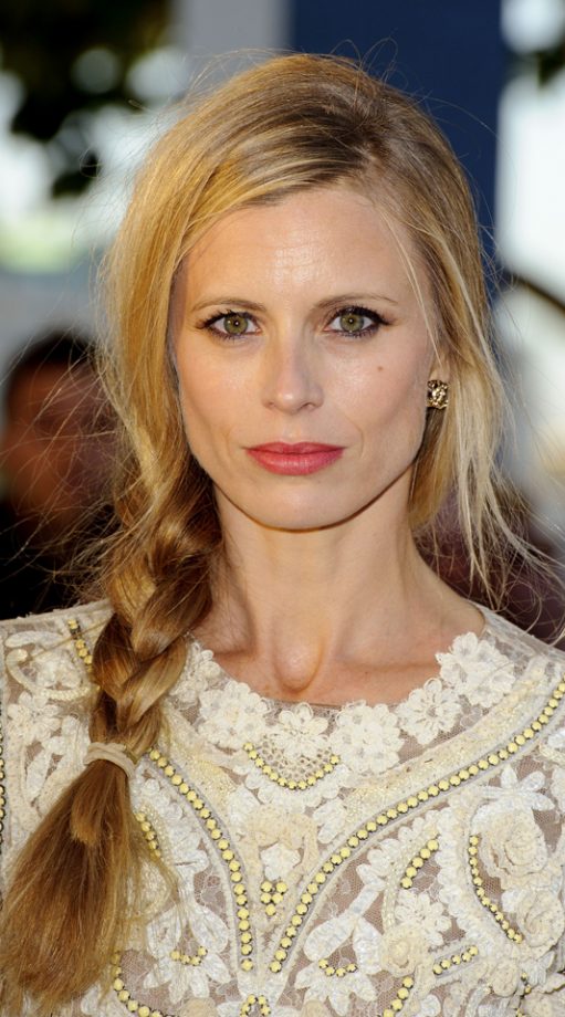 Laura Bailey's Pretty Plaited Hairstyle Compliments Her Lace Dress, 2011