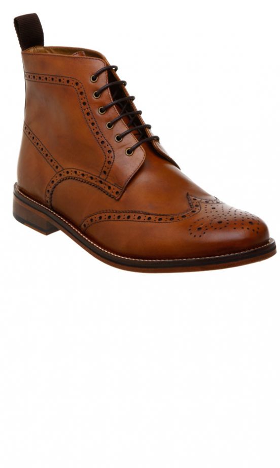 Bertie Tan Brogue Boots, £125