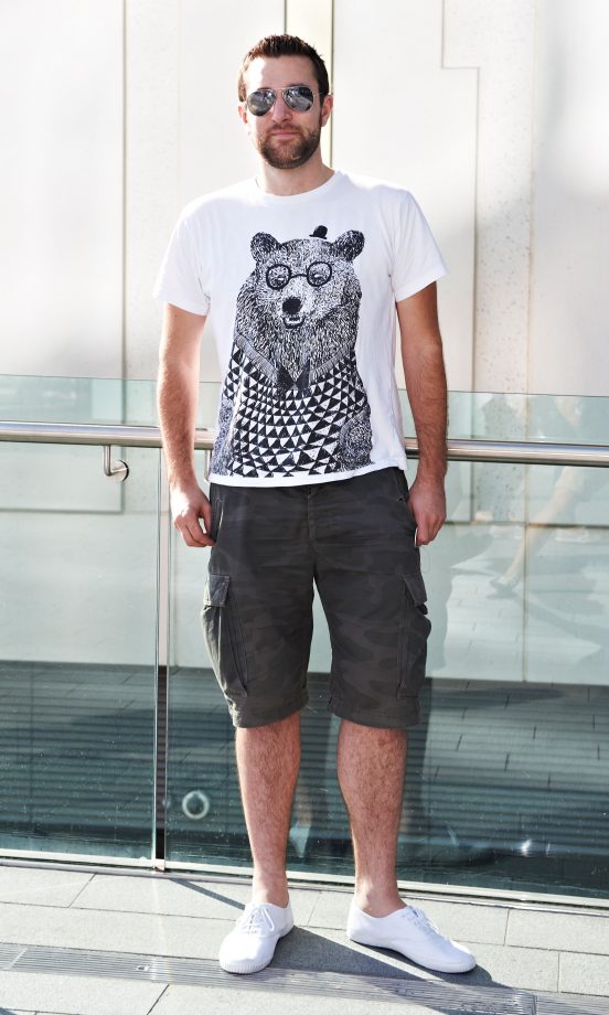 Stephen McConnell, 25, From London, Wearing A T-shirt From Sydney
