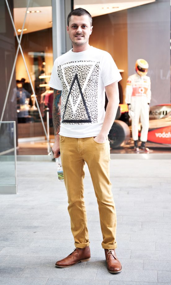 Mark Taylor, 31, From Rochester, Wearing River Island Chinos
