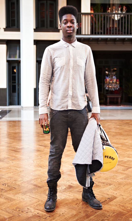 Peter Adeyinka, 19, From Upton Park, Wearing A Fred Perry Bag
