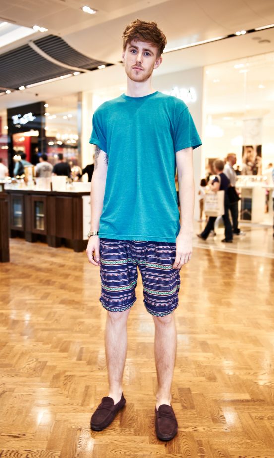 Maxwell Carnegie, 22, From Dorset, Wearing Vintage Shorts