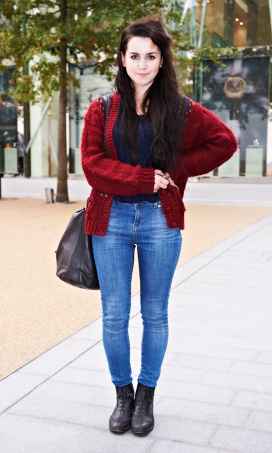 Hester Potiuh, 19, From St Albans, Wearing A Vintage Cardigan
