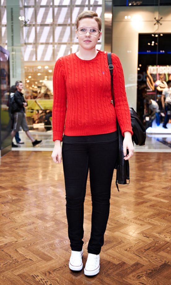 Erica Lowe, 21, From London, Wearing A Jumper By Ralph Lauren