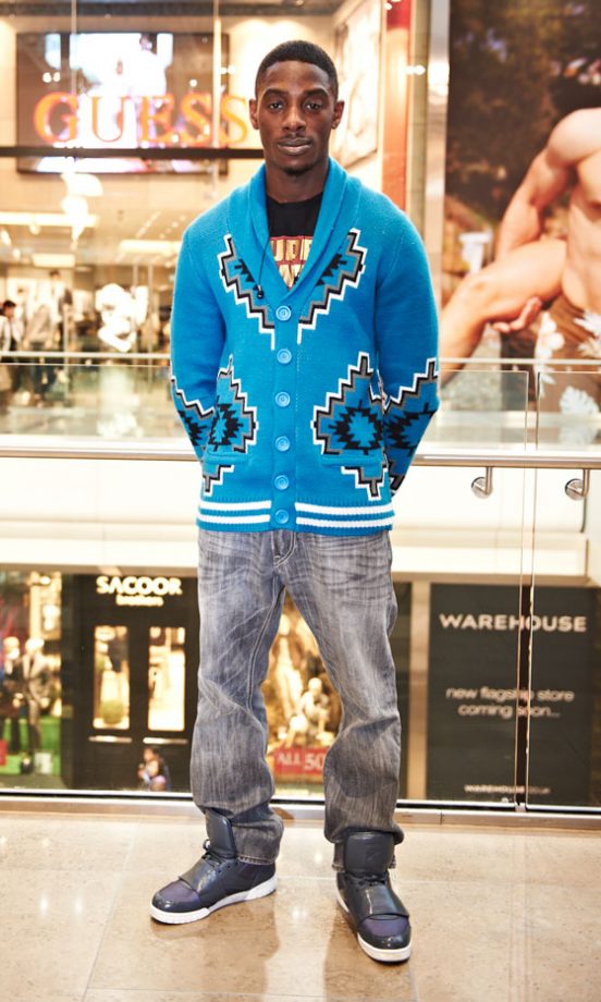 Jeffery Kwateng-Acheampong, 25, From London, Wearing A Cardigan From New Look