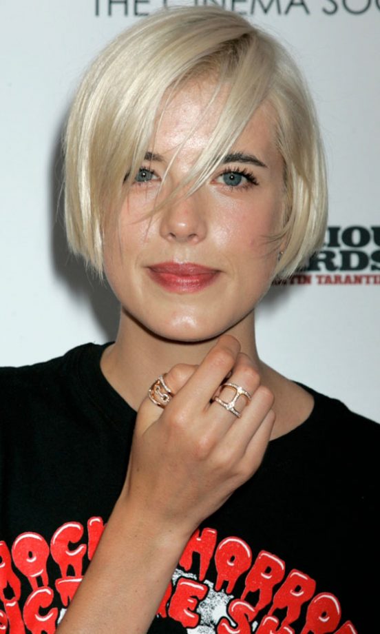 Agyness Deyn With Her Famous Bleached Blonde Pixie Crop Hairstyle