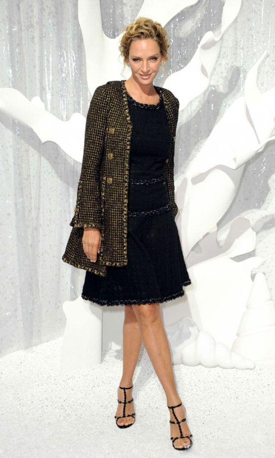 Uma Thurman At Chanel's SS12 Fashion Show At Paris Fashion Week