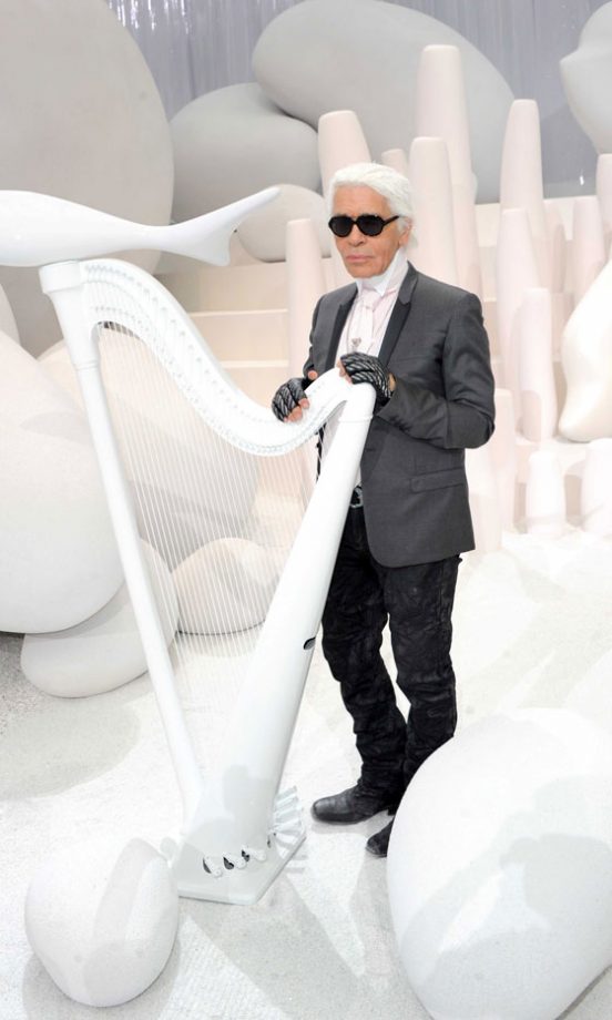 Karl Lagerfeld At Chanel's SS12 Fashion Show At Paris Fashion Week