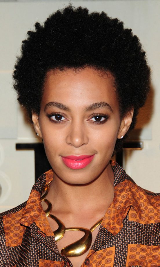 Solange Knowles Works Her Tribal Blouse With Pink Lips At The Burberry Body Launch Party 2011