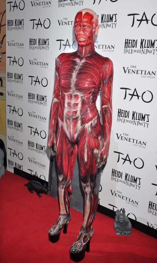 Heidi Klum Leaves Little To The Imagination Wearing A 'Dead Body' Costume 2011