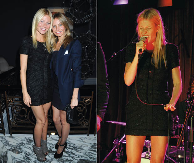Gwyneth Paltrow and Cameron Diaz at the launch of The Arts Club in Mayfair