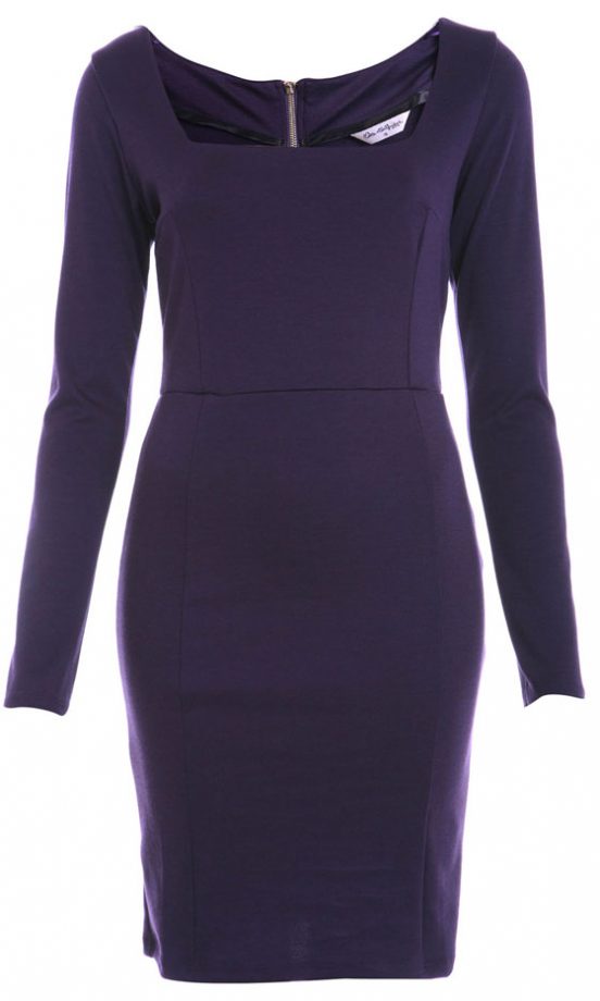 Miss Selfridge Purple Square Neck Ponti Dress, £37
