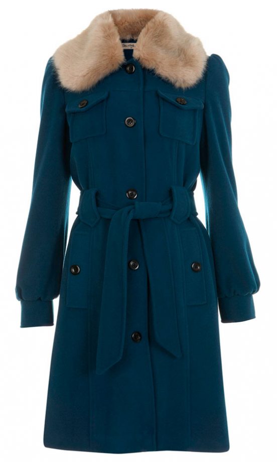 Miss Selfridge Faux Fur Collar Coat, £85