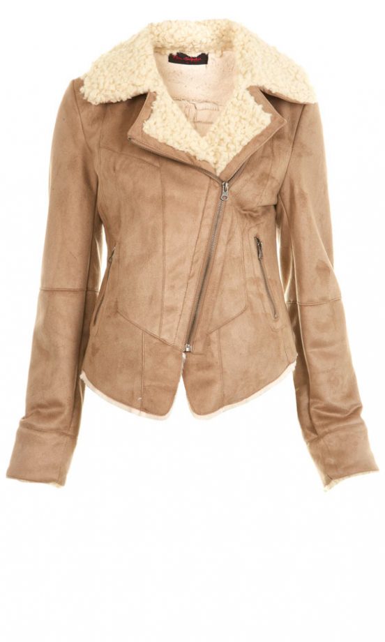 Miss Selfridge Faux Shearling Biker Coat, £58