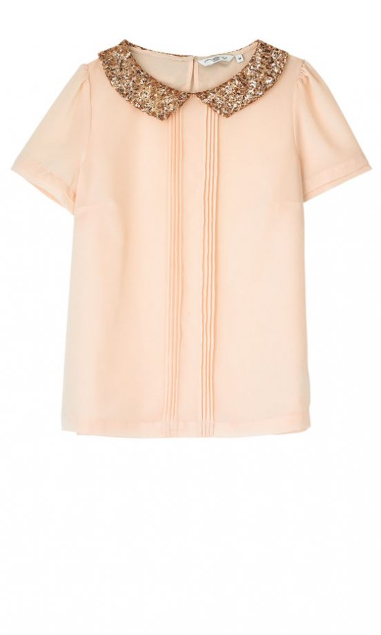 New Look Sequin Collar Top, £24.99