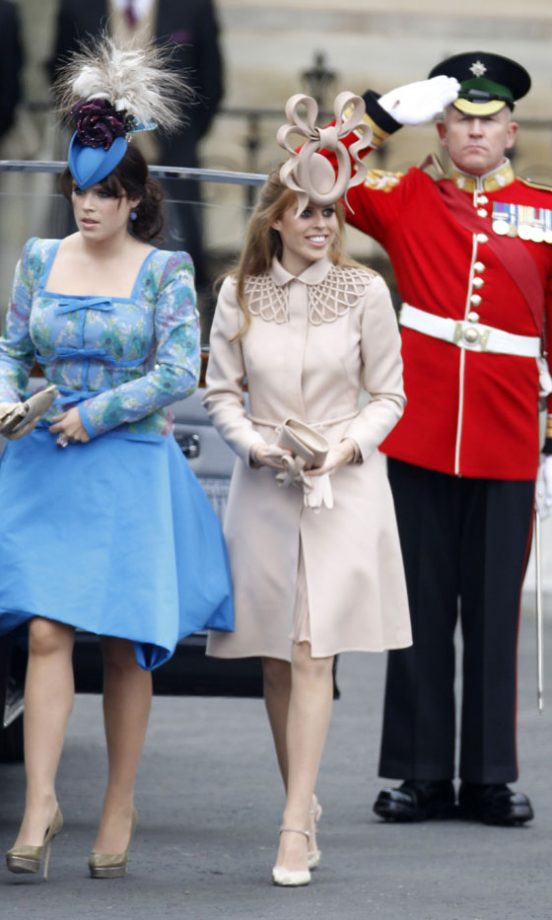 Princess Beatrice And Her Sister Princess Eugenie Made An Impression At The Royal Wedding In Philip Treacy Hats, 2011
