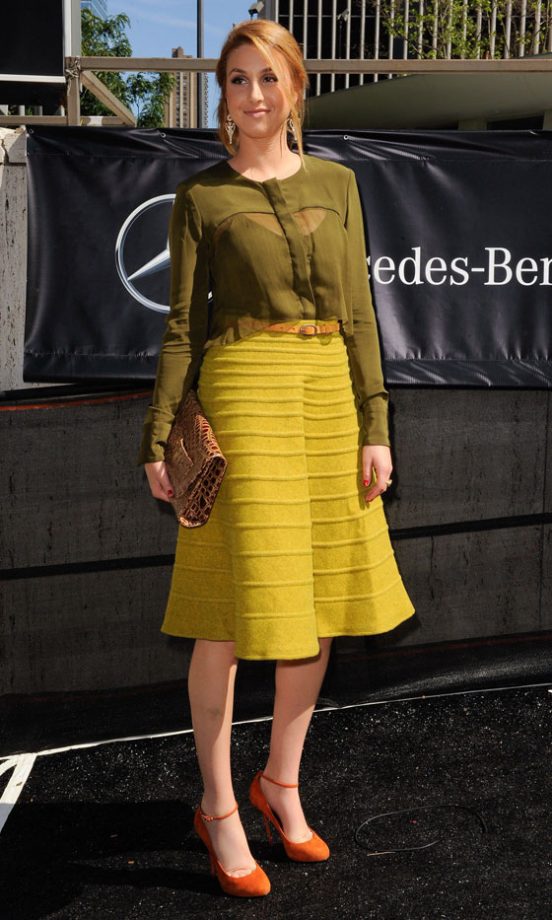 Whitney's Port's Demure Outfit Is Bang On-Trend In Seasonal Mustard Hues, 2011