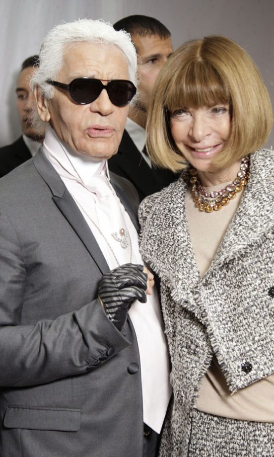 Karl Lagerfeld And Anna Wintour At The Chanel SS12 Show At Paris Fashion Week, 2011