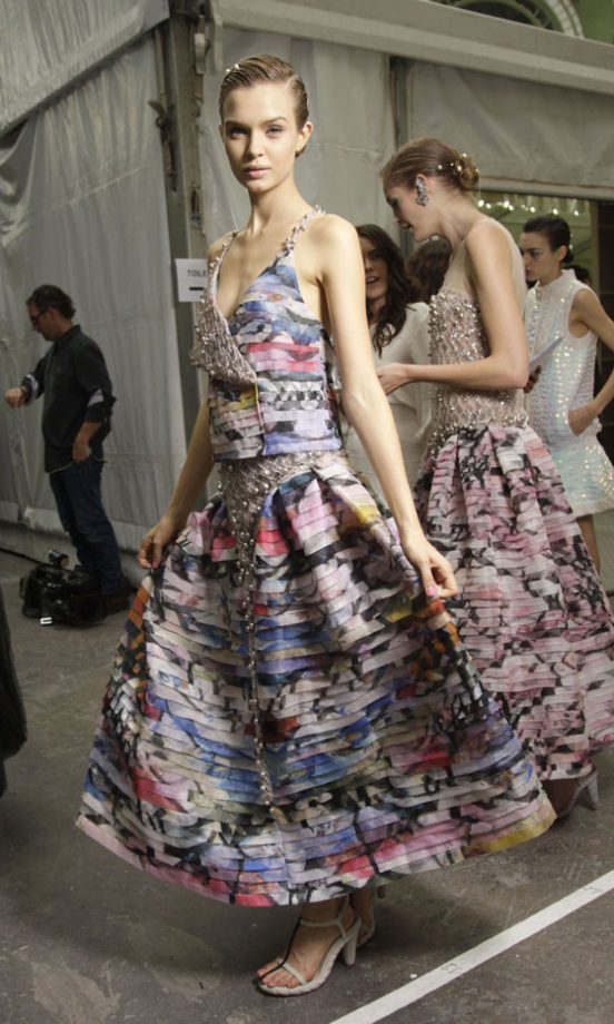 A Catwalk Model Shows Off One Of The Looks At Chanel's SS12 Fashion Show At Paris Fashion Week