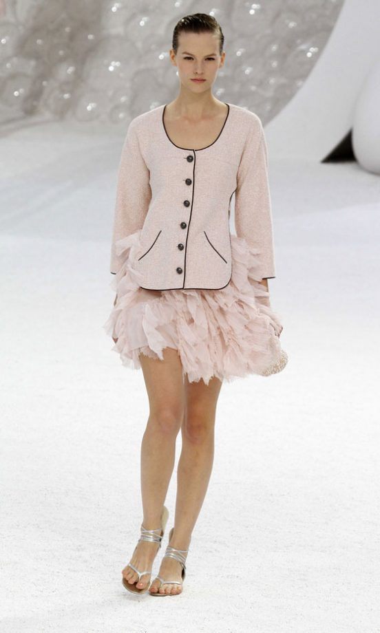 Pretty In Pink On The Catwalk At Chanel's SS12 Fashion Show At Paris Fashion Week
