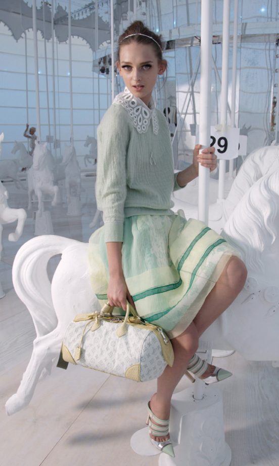 A Prim Pastel Look From The Louis Vuitton SS12 Show At Paris Fashion Week, 2011