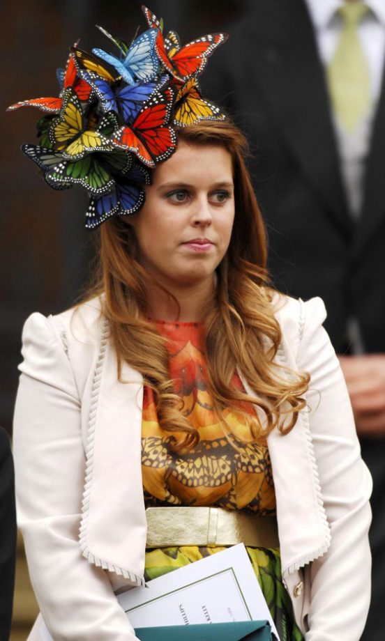 Princess Beatrice Wearing An Eye Catching Philip Treacy Butterfly Fascinator, 2008