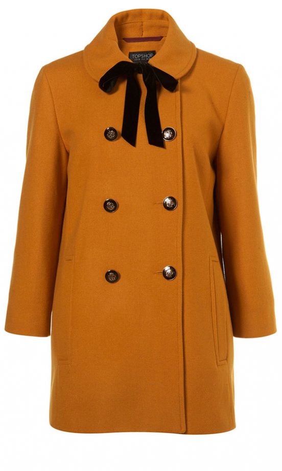 Topshop Mustard Tie Coat, £75