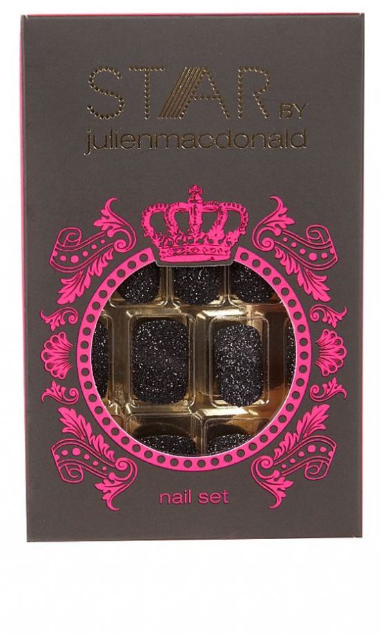 Star By Julien MacDonald Black Glitter Nails, Were £8 Now £6.40