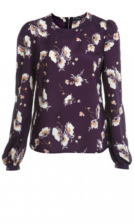 Miss Selfridge Purple Floral Top, £35