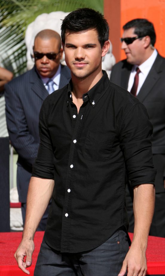 Taylor Lautner Rocked An Off-Duty Look Wearing A Shirt And Jeans At The Twilight Hand And Foot Print Ceremony, 2011