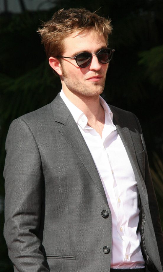 Robert Pattinson Looks Dapper In A Classic Grey Suit And Sunglasses At The Twilight Hand And Foot Print Ceremony, 2011