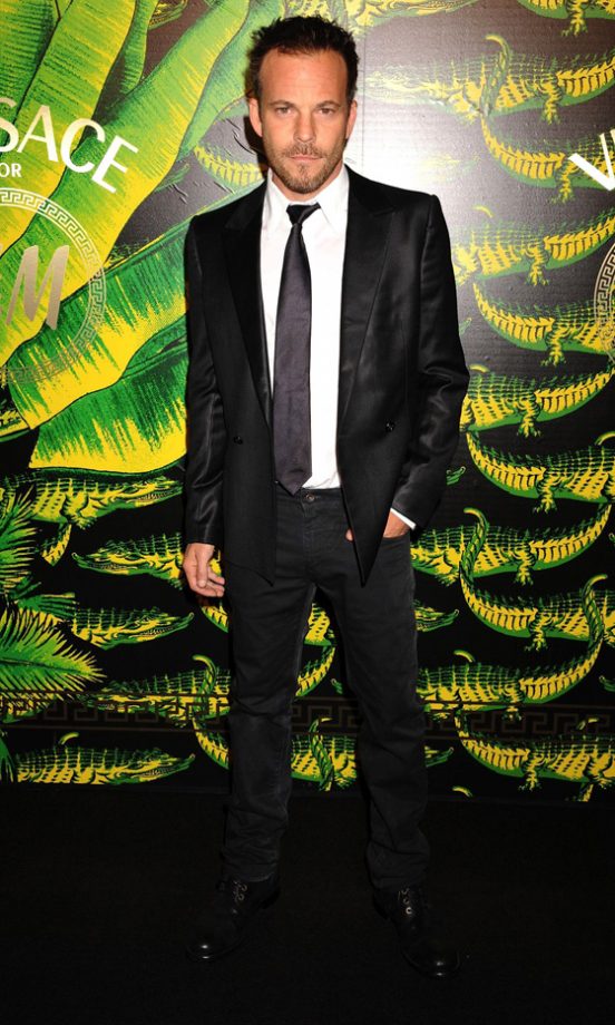Stephen Dorff Worked A Classic Black Suit On The Front Row At The Versace For H&M Fashion Show, 2011