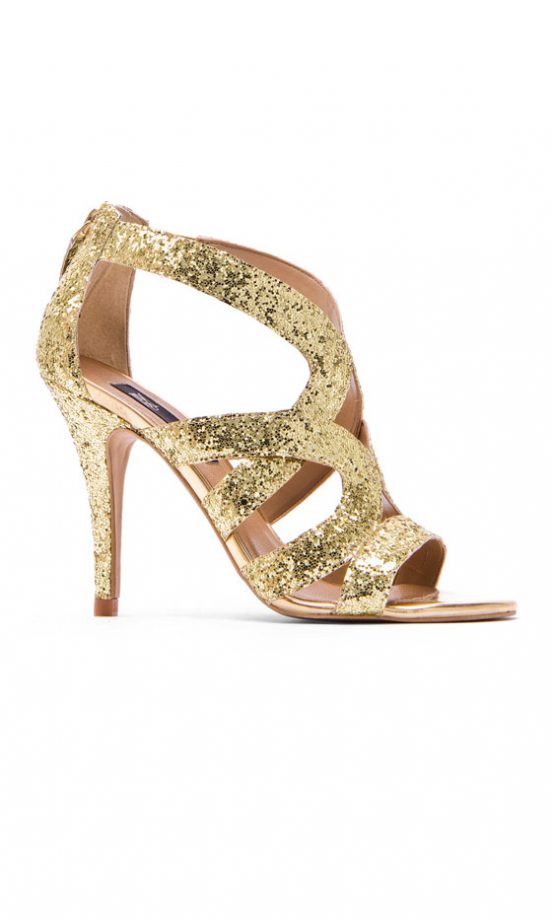 Mango Gold Glitter Sandals, £74.90