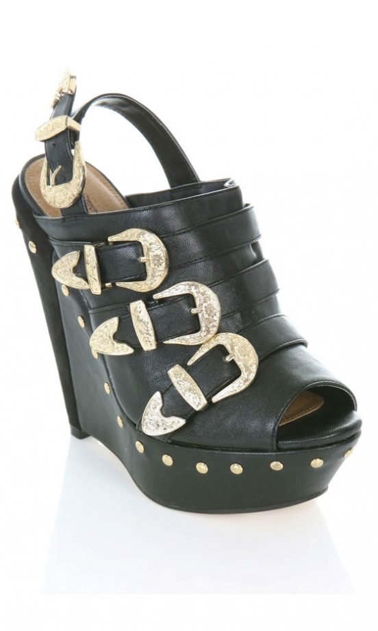 Miss Selfridge Buckle Wedges, £75