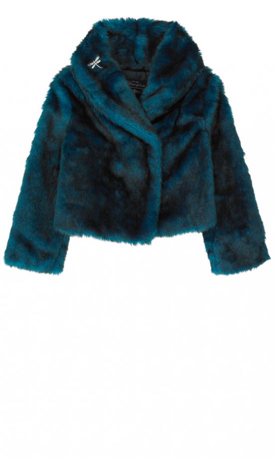 Primark Blue Faux Fur Jacket, £30 – In Store Only