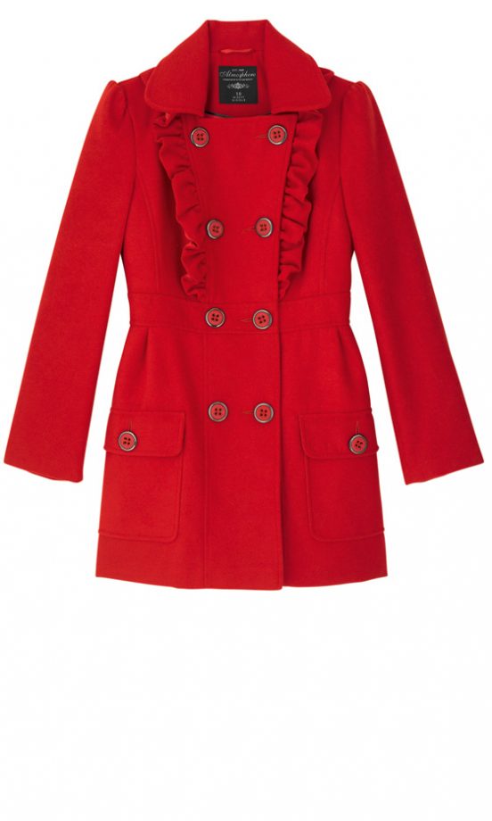 Primark Red Button Coat, £25 – In Store Only